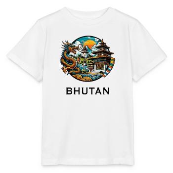 Bhutan dragon Thimphu Himalaya - Stanley/Stella MINI CREATOR Kids’ T-Shirt - white - Front - Maike (125cm)