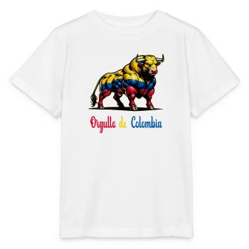 This is the pride of Colombia's flag - Stanley/Stella MINI CREATOR Kids’ T-Shirt - white - Front - Maike (125cm)