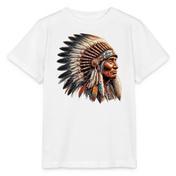 Amerikanisch Indianer Amerikanische Rote Haut - Stanley/Stella Kinder T-Shirt MINI CREATOR  - Weiß - Vorne - Maike (125cm)