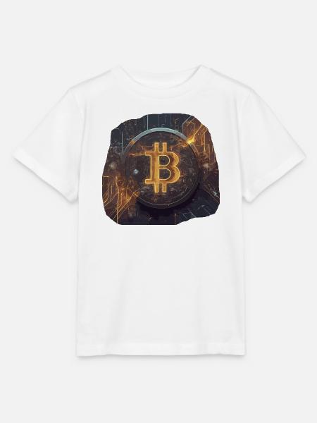 Futuristische Bitcoin-Ästhetik mit Neon-Effekten - Stanley/Stella Kinder T-Shirt MINI CREATOR  - Weiß