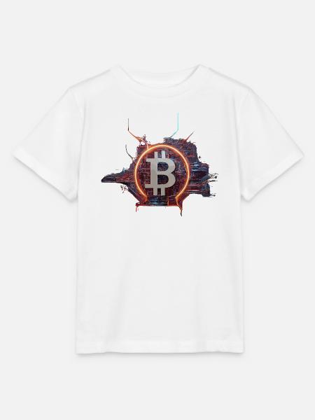 Cyber-Modern Bitcoin Design - Stanley/Stella Kinder T-Shirt MINI CREATOR  - Weiß