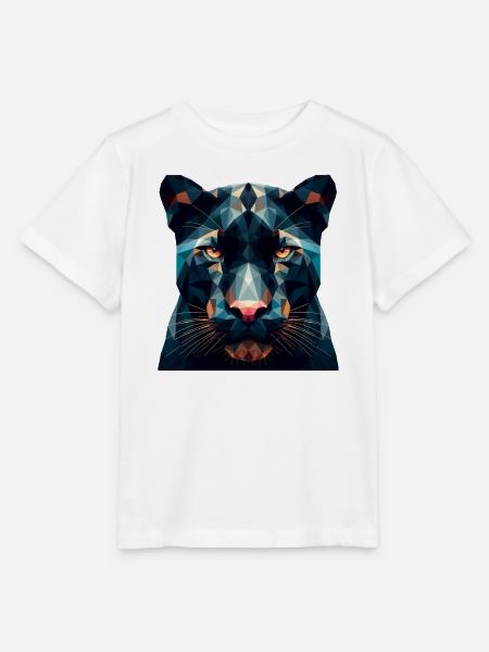 Ein Panther im Polygon-Stil - Stanley/Stella Kinder T-Shirt MINI CREATOR - Weiß