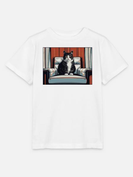 Katze auf Sessel - Stanley/Stella Kinder T-Shirt MINI CREATOR - Weiß