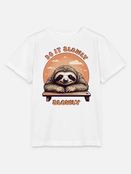 Langsames Faultier - Stanley/Stella Kinder T-Shirt MINI CREATOR  - Weiß