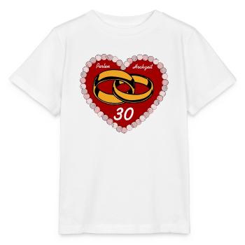 Noces de perles, 30 ans de mariage (25) - T-shirt bio MINI CREATOR Stanley/Stella Enfant - blanc - Devant - Maike (125cm)