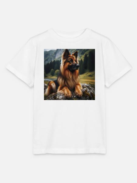 Deutscher Schäferhund Kunst - Stanley/Stella Kinder T-Shirt MINI CREATOR  - Weiß