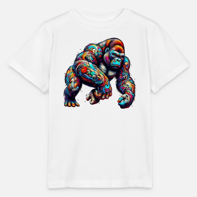 Gorilla - Stanley/Stella Kinder T-Shirt MINI CREATOR  - Weiß