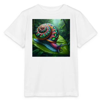 Mehrfarbige Schnecke - Stanley/Stella Kinder T-Shirt MINI CREATOR  - Weiß - Vorne - Maike (125cm)
