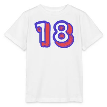 18. 18 ANS. 18e ANNIVERSAIRE. ANNIVERSAIRE 18 ANS. - T-shirt bio MINI CREATOR Stanley/Stella Enfant - blanc - Devant - Maike (125cm)