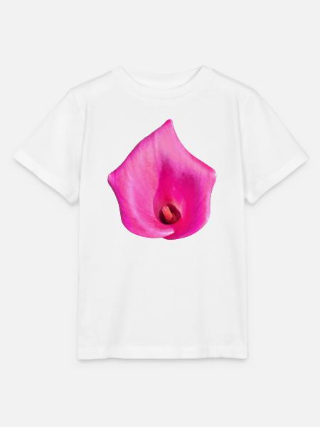 Pinke Calla Blüte - Stanley/Stella Kinder T-Shirt MINI CREATOR  - Weiß