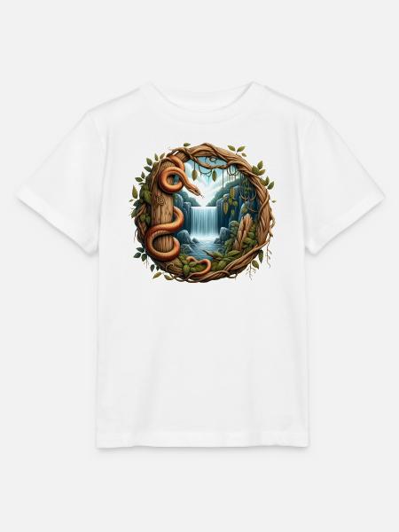 Schlange vor Wasserfall - Stanley/Stella Kinder T-Shirt MINI CREATOR - Weiß