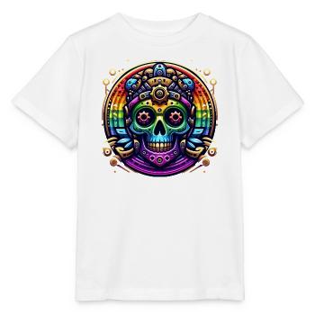 Metallic Rainbow Skull 2 - Stanley/Stella MINI CREATOR Kids’ T-Shirt - white - Front - Maike (125cm)