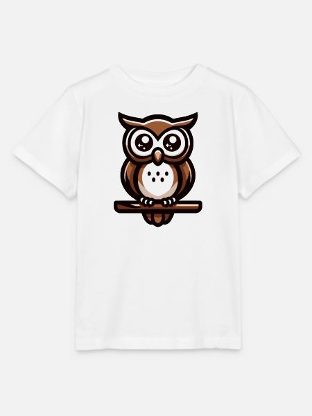 Eine Eule im Cartoon-Stil - Stanley/Stella Kinder T-Shirt MINI CREATOR - Weiß