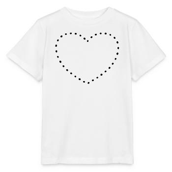 Herz black dots - Stanley/Stella Kinder T-Shirt MINI CREATOR  - Weiß - Vorne - Maike (125cm)