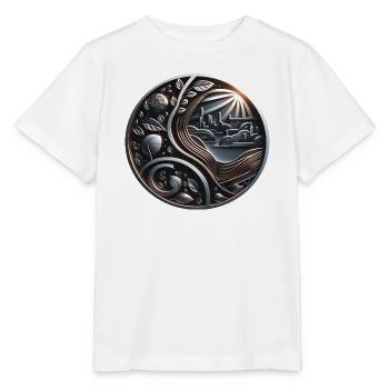 Rayon de soleil métallisé - T-shirt bio MINI CREATOR Stanley/Stella Enfant - blanc - Devant - Maike (125cm)