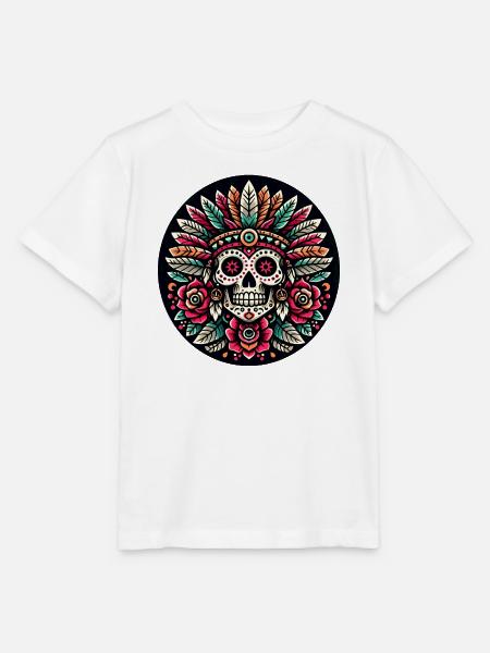Maya Skull 2 - Stanley/Stella Kinder T-Shirt MINI CREATOR - Weiß