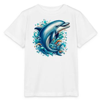 Delfin - Stanley/Stella Kinder T-Shirt MINI CREATOR  - Weiß - Vorne - Maike (125cm)