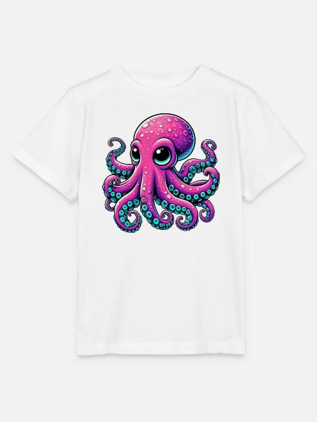 Krake - Stanley/Stella Kinder T-Shirt MINI CREATOR  - Weiß