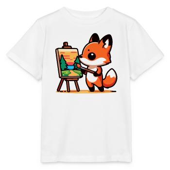 Fox Palette: Der Waldmaler - Stanley/Stella Kinder T-Shirt MINI CREATOR  - Weiß - Vorne - Maike (125cm)