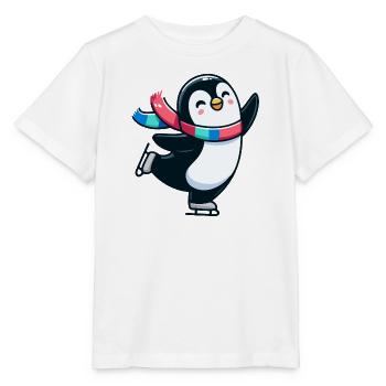 Valse d’hiver Pingouin : La danseuse de glace - T-shirt bio MINI CREATOR Stanley/Stella Enfant - blanc - Devant - Maike (125cm)