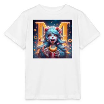 Naschkatzen-Clown 3D - Stanley/Stella Kinder T-Shirt MINI CREATOR  - Weiß - Vorne - Maike (125cm)