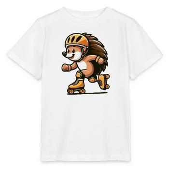 Roller Rush Hedgehog: The Speedy Skater - Stanley/Stella MINI CREATOR Kids’ T-Shirt - white - Front - Maike (125cm)