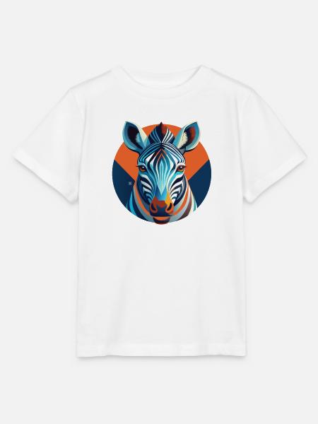 Chromatisches Zebra im geometrischen Kreis - Stanley/Stella Kinder T-Shirt MINI CREATOR - Weiß