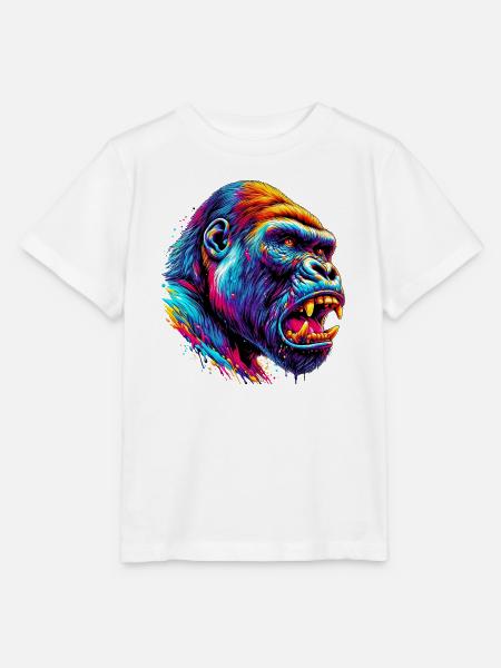 Gorilla - Stanley/Stella Kinder T-Shirt MINI CREATOR  - Weiß