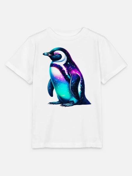 Aurora Borealis Pinguin - Stanley/Stella Kinder T-Shirt MINI CREATOR  - Weiß