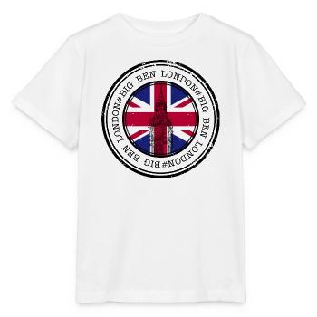 Timbre Union Jack Big Ben - T-shirt bio MINI CREATOR Stanley/Stella Enfant - blanc - Devant - Maike (125cm)