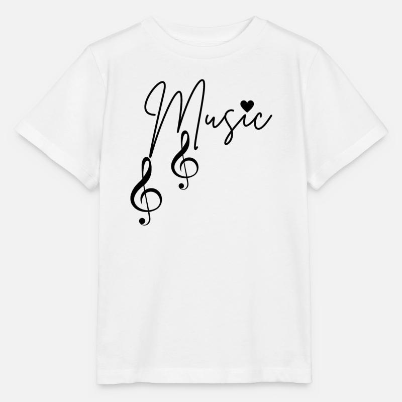 Musical Notes - Stanley/Stella MINI CREATOR Kids’ T-Shirt - white