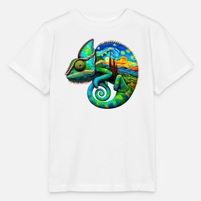 Van Gogh Chamäleon - Stanley/Stella Kinder T-Shirt MINI CREATOR  - Weiß