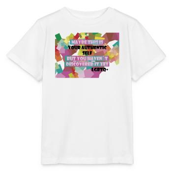 Who am I? LGBTQ+? - Stanley/Stella MINI CREATOR Kids’ T-Shirt - white - Front - Maike (125cm)