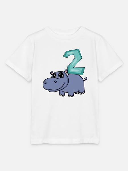 2. Geburtstag Motiv Nilpferd - zwei Jahre alt - Stanley/Stella Kinder T-Shirt MINI CREATOR  - Weiß