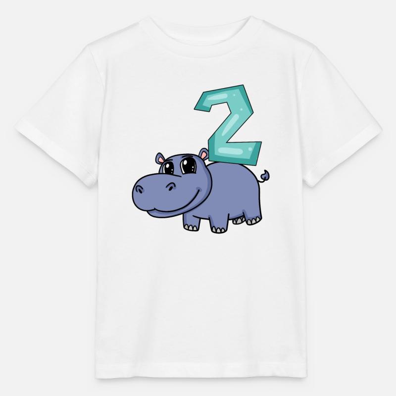 2. Geburtstag Motiv Nilpferd - zwei Jahre alt - Stanley/Stella Kinder T-Shirt MINI CREATOR  - Weiß