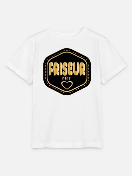 FRISEUR MIT HERZ - Stanley/Stella Kinder T-Shirt MINI CREATOR  - Weiß