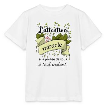 Citation illustrée : l'attention - T-shirt bio MINI CREATOR Stanley/Stella Enfant - blanc - Devant - Maike (125cm)