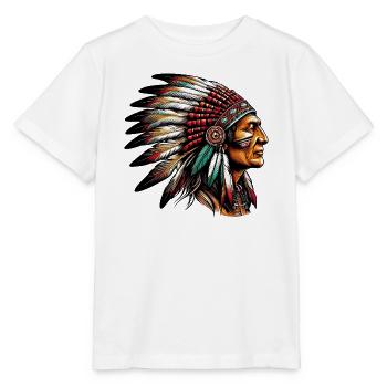 Amerikanischer Indianer Amerikanische Rote Haut - Stanley/Stella Kinder T-Shirt MINI CREATOR  - Weiß - Vorne - Maike (125cm)