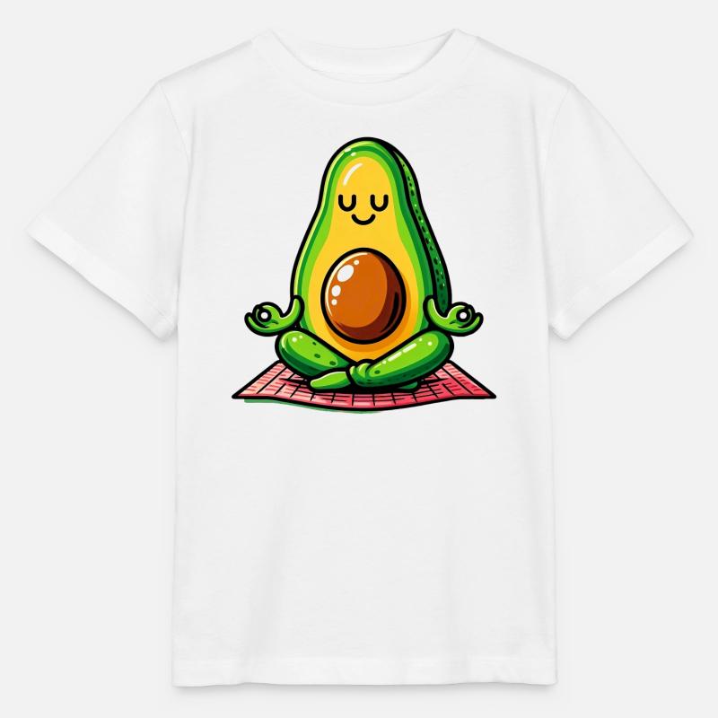 Avocado in Meditation - Stanley/Stella Kinder T-Shirt MINI CREATOR  - Weiß
