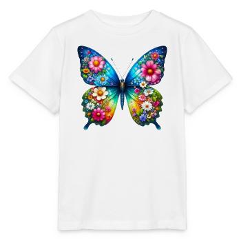 Butterfly Flower Flowers - Stanley/Stella MINI CREATOR Kids’ T-Shirt - white - Front - Maike (125cm)