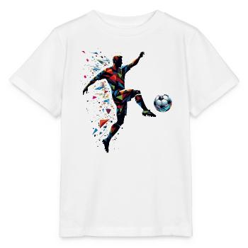 dynamischer Fußballspieler spielt Fußball - Stanley/Stella Kinder T-Shirt MINI CREATOR  - Weiß - Vorne - Maike (125cm)