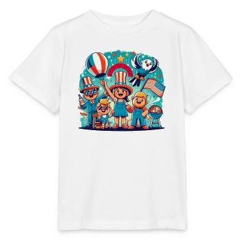 Individueller 4th Juli Feierdesign - Stanley/Stella Kinder T-Shirt MINI CREATOR  - Weiß - Vorne - Maike (125cm)