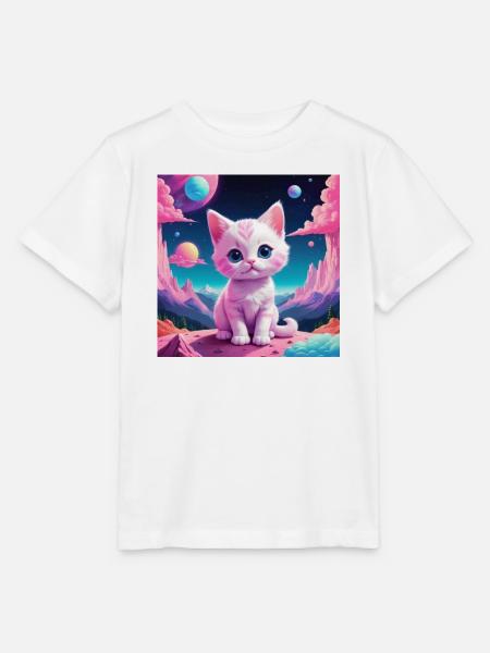Kätzchen auf fremden Planeten - Stanley/Stella Kinder T-Shirt MINI CREATOR - Weiß