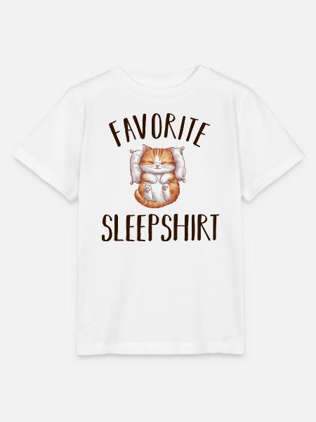 Schlafende Katze Pyjama - Stanley/Stella Kinder T-Shirt MINI CREATOR - Weiß