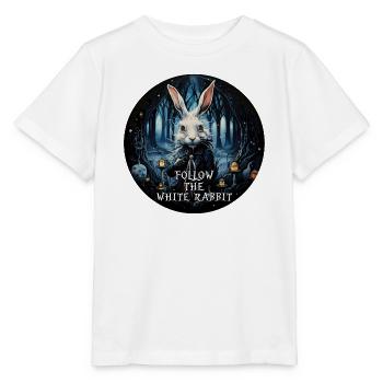 Rabbit Alice in Wonderland FOLLOW THE WHITE - Stanley/Stella MINI CREATOR Kids’ T-Shirt - white - Front - Maike (125cm)