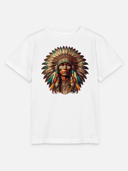 Amerikanischer Indianer Amerikaner - Stanley/Stella Kinder T-Shirt MINI CREATOR  - Weiß