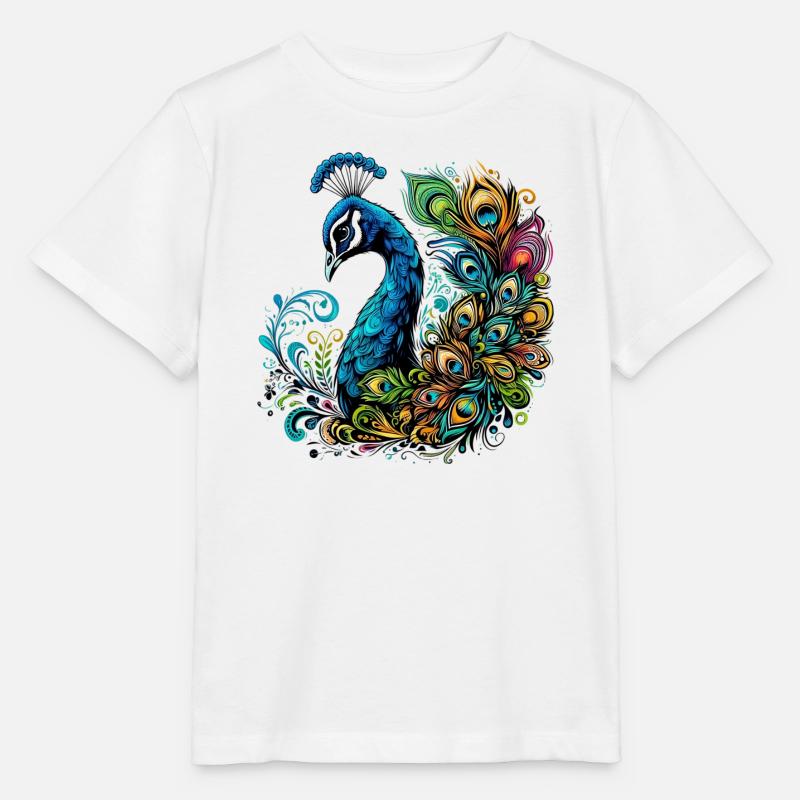 Pfau - Stanley/Stella Kinder T-Shirt MINI CREATOR  - Weiß