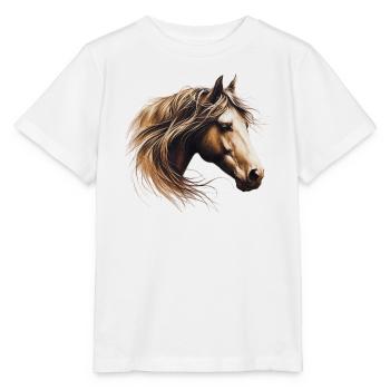 Cheval - T-shirt bio MINI CREATOR Stanley/Stella Enfant - blanc - Devant - Maike (125cm)