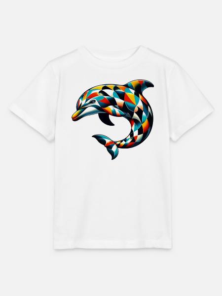 Harlekin-Delfin - Stanley/Stella Kinder T-Shirt MINI CREATOR - Weiß