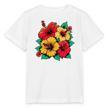 Hibiscus Flowers - Stanley/Stella MINI CREATOR Kids’ T-Shirt - white - Front - Maike (125cm)